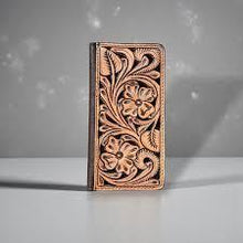 Load image into Gallery viewer, Western Linens Tooled Leather Wallet