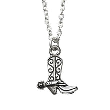Load image into Gallery viewer, Cowboy Boot Necklace in Cowboy Hat Gift Box HN-1410