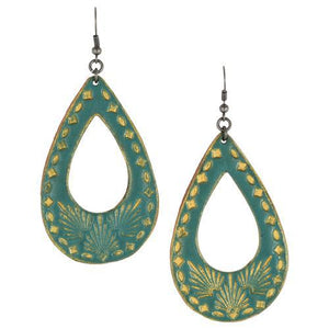 Justin Leather Teardrop Earrings