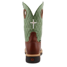 Load image into Gallery viewer, Twisted X  12&quot; Western Work Boot Cognac Glazed Pebble &amp; Lime MLCSM01