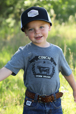 Cinch Toddler Cinch Denim Logo Tee - Gray MTT7671098