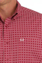 Load image into Gallery viewer, Cinch Mens S/S Arenaflex Medallion Print Pink MTW1704151