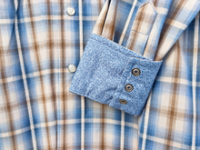 Load image into Gallery viewer, Stetson Mens L/S Shirt Snap 2 Pocket Plaid 3064 Shadow Dobby Plaid 11-001-0478-6069 GY