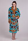 Roper Women's Turq Aztec Fleece Robes 03-108-0355-6500 GR