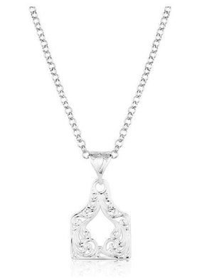 Montana Silversmiths Out West Cow Tag Necklace- NC6135
