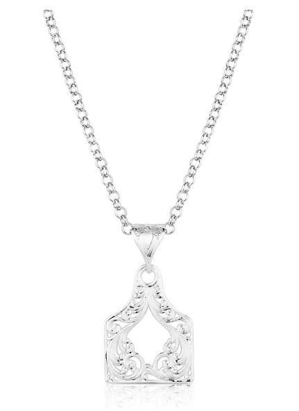 Montana Silversmiths Out West Cow Tag Necklace- NC6135