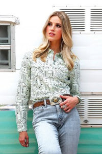 Cruel Womens LS Print Mint CTW7245014