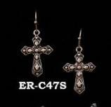 Austin Accent Silver Cross Earrings ER-C47S