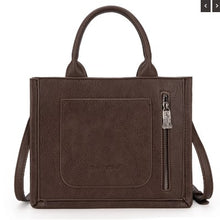 Load image into Gallery viewer, Trinity Ranch Hair-On Foral Tld Concealed Carry Tote/Crossbody Coffee TR178G-8899CF