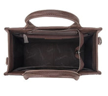 Load image into Gallery viewer, Trinity Ranch Hair-On Foral Tld Concealed Carry Tote/Crossbody Coffee TR178G-8899CF