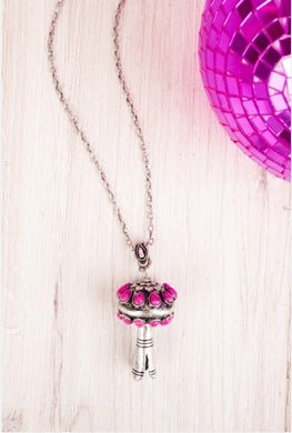 Pink Beaded Single Squash Blossom Necklace