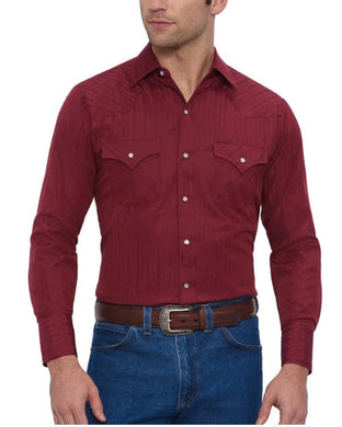 Ely Cattleman LS Burgundy Snap15201934-74