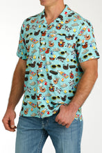 Load image into Gallery viewer, Cinch Men&#39;s Short Sleeve Beach Camp Shirt Blue MTW1401043