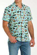 Load image into Gallery viewer, Cinch Men&#39;s Short Sleeve Beach Camp Shirt Blue MTW1401043