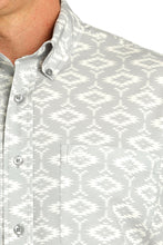 Load image into Gallery viewer, Cinch Mens Short Sleeve Aztec Print Arena Flex Grey MTW1704135