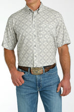 Load image into Gallery viewer, Cinch Mens Short Sleeve Aztec Print Arena Flex Grey MTW1704135