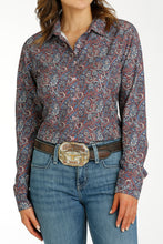 Load image into Gallery viewer, Cinch Ladies Long Sleeve Paisley Arena Flex Shirt MSW9163024