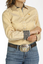 Load image into Gallery viewer, Cinch Womens Gold Stripe Tencel Long Sleeve MSW9165052