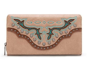 Montana West Embroidered Wallet Tan MW1281-W010TN