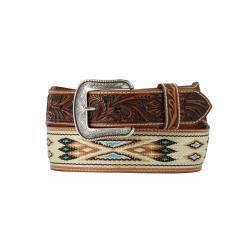 3D Belt Brown W/Woven SW Inlay D100017708