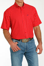 Load image into Gallery viewer, Cinch Mens Short Sleeve Red Arena Flex Print MTW1704137