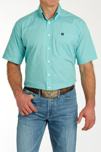 Cinch Mens Short Sleeve Print Blue MTW1111457