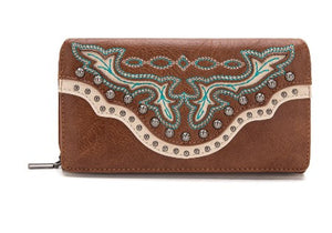 Montana West Embroidered Wallet Brown MW1281-W010BR