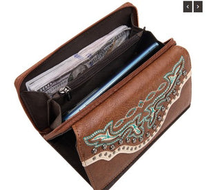 Montana West Embroidered Wallet Brown MW1281-W010BR