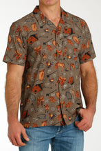 Load image into Gallery viewer, Cinch Mens S/S Branding Camp Shirt BR MTW1401045