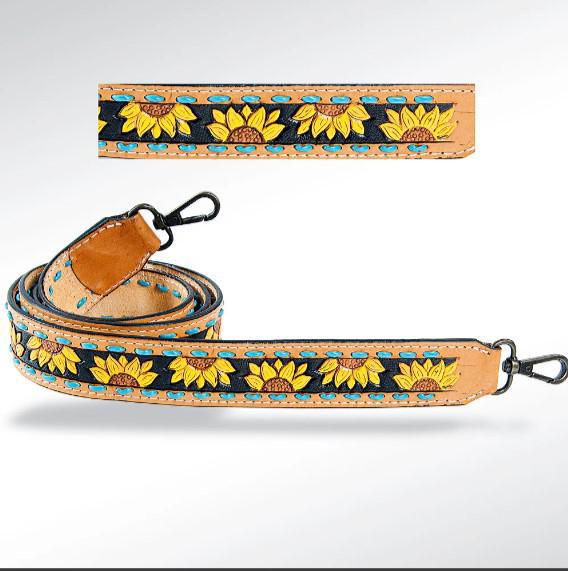 American Darling Sunflower Buckstitched Shoulder Strap ADSTF101