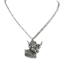 Load image into Gallery viewer, 113124 &amp; 113133 Western Flower Cow Paperclip Chain Necklace &amp; Earrings Set