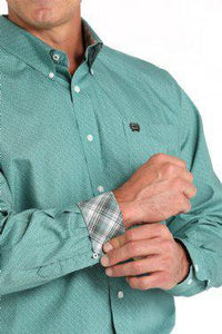 Cinch Mens L/S Print Green MTW1105830