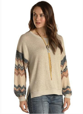 Panhandle Women's Mixed Media Sweater Dolman WLWT52R0GA