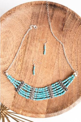 Icon Salt Lake City Turquoise Bib Necklace & Earrings