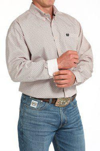 Cinch Mens L/S Print Pink MTW1105913