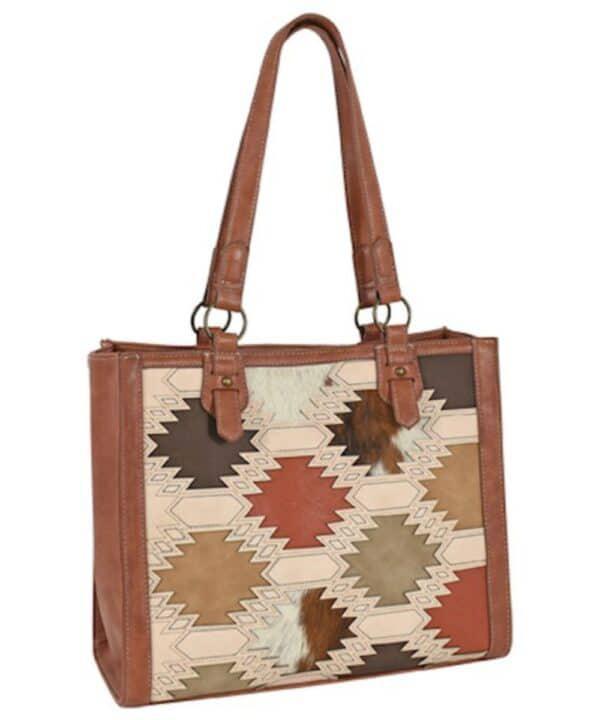 Catchfly tote Southwest color block w/brindle inlay 23015508