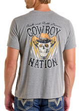 Load image into Gallery viewer, Rock&amp;Roll Graphic Tee Cowboy Skull (Grey) BU21T06783