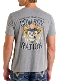 Rock&Roll Graphic Tee Cowboy Skull (Grey) BU21T06783