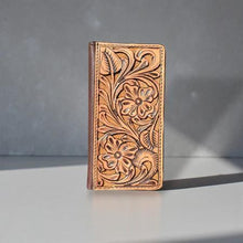 Load image into Gallery viewer, Western Linens Tooled Leather Wallet