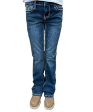 Load image into Gallery viewer, Rock&amp;Roll Longhorn EMB MID RISE BOOT Girls&#39; Jeans RRGD4MR0K3