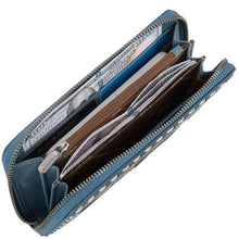 Load image into Gallery viewer, Montana West Wrangler Horseshoe Cutout Zip Around Wallet Jean WG292-W082JN
