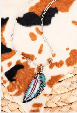 Icon Feather In the Wind Turquoise Necklace