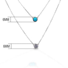 Load image into Gallery viewer, Kelly Herd 2 Stranded Necklace with Turquoise and CZ KHSBGP01167