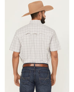 Cinch Men's Plaid Print Short Sleeve Button-Down Arenaflex Western Shirt MTW1725002