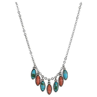 Justin Necklace Multi Tinted Stone Charms 22063NJ2