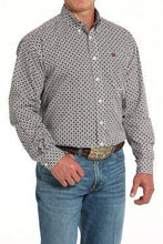 Load image into Gallery viewer, Cinch Mens L/S Diamond Print Button-Down Western Shirt - White MTW1105916