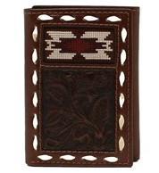 Nocona Men's Trifold Southwestern Inlay Wallet- N500039002
