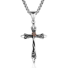 Load image into Gallery viewer, Montana Silversmiths Thorns and Roses Cross Necklace NC6528
