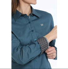 Load image into Gallery viewer, Cinch Ladies L/S Teal button-up MSW9165060