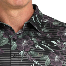 Load image into Gallery viewer, Cinch Men&#39;s Arenaflex Black Floral Short Sleeve Polo MTW1865036